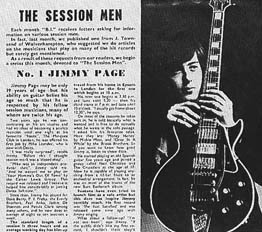 Вырезка из газеты, посвященная Jimmy Page
